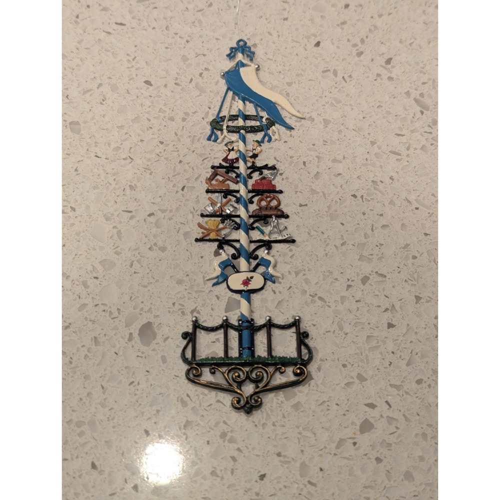 WILHELM SCHWEIZER Bavarian Maypole GERMANY Hand painted‎ Pewter Ornament
